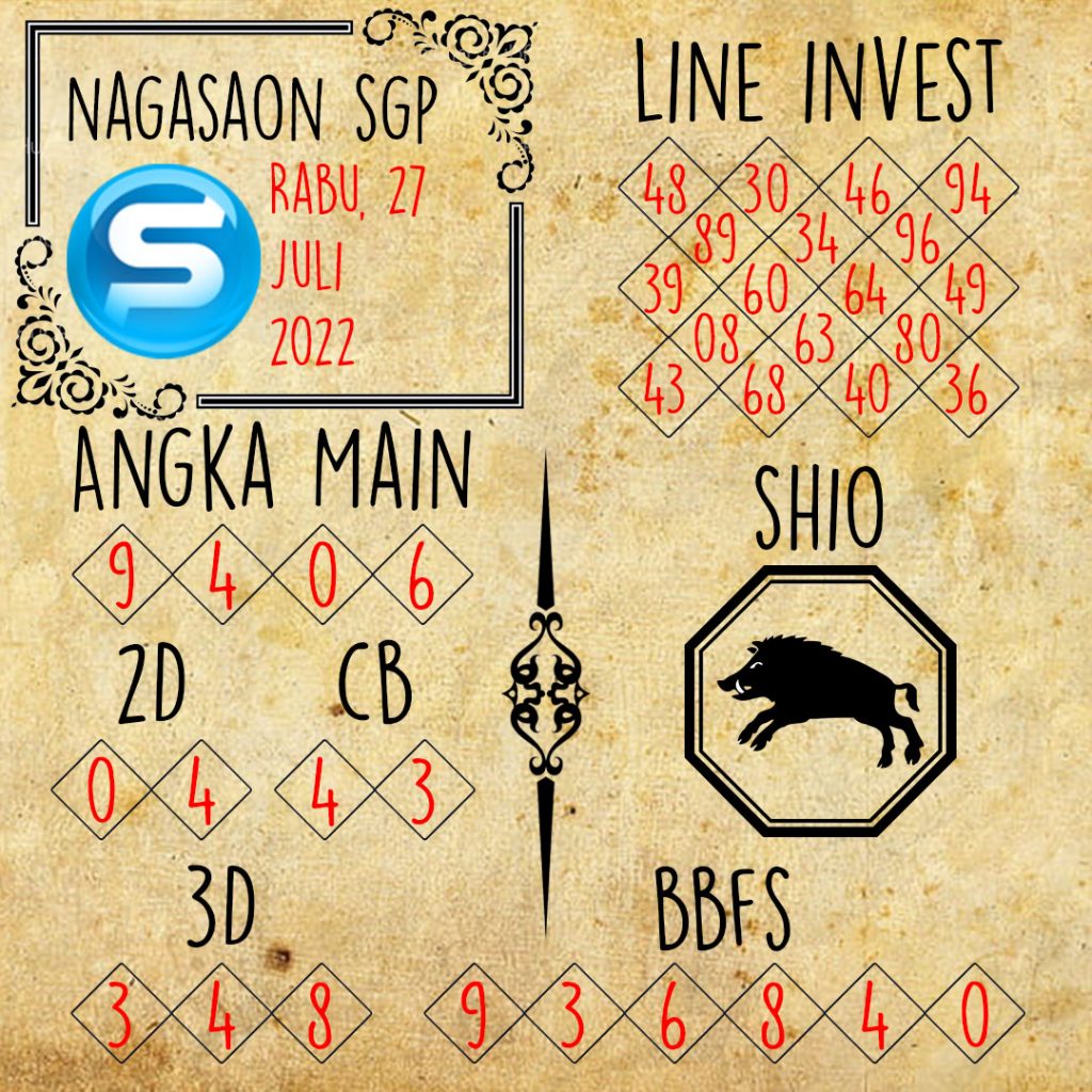 Prediksi SGP Nagasaon Rabu 27 Juli 2022